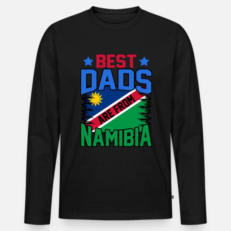 Namibia - Männer Premium Bio Langarmshirt - Schwarz