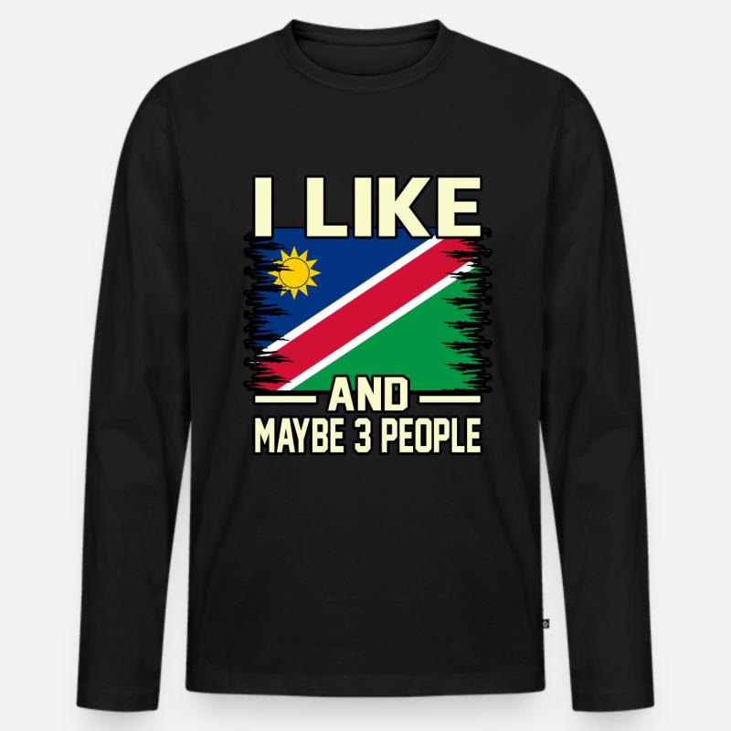 Namibia - Männer Premium Bio Langarmshirt - Schwarz