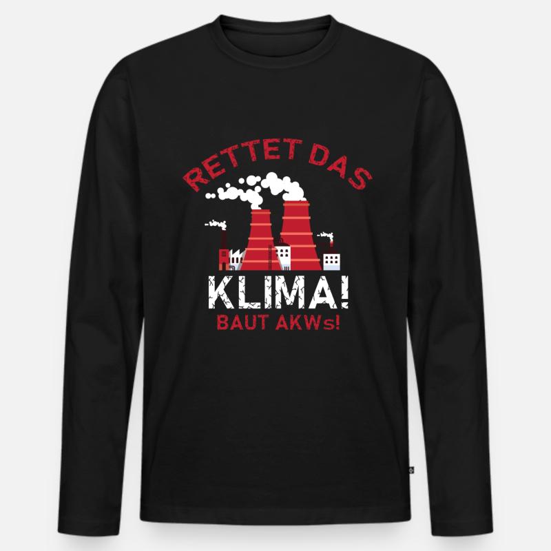 Atomkraftwerk AKW Atomkraft Nuclear Klimawandel - Männer Premium Bio Langarmshirt - Schwarz