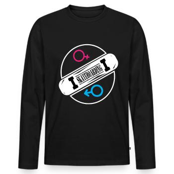 Skateboard Skateboarder Skater Skateboarding - Men's Premium Organic Long Sleeve Shirt - black - Front - Nico (187cm)