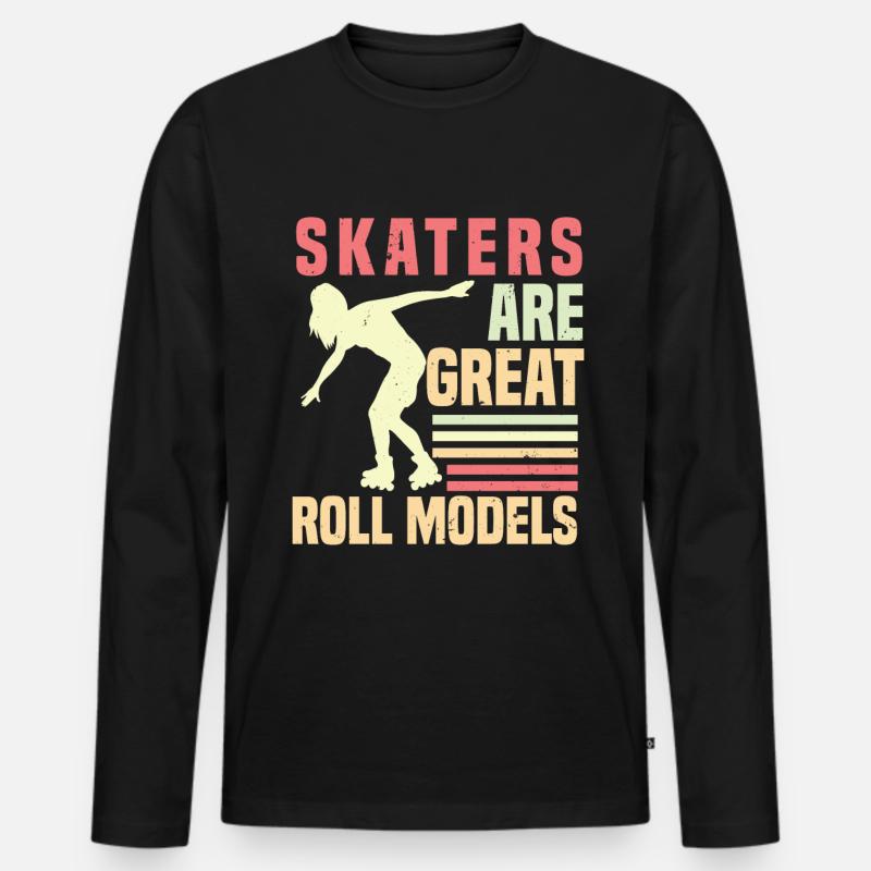 Rollerblades Rollschuhe Inlineskater - Männer Premium Bio Langarmshirt - Schwarz