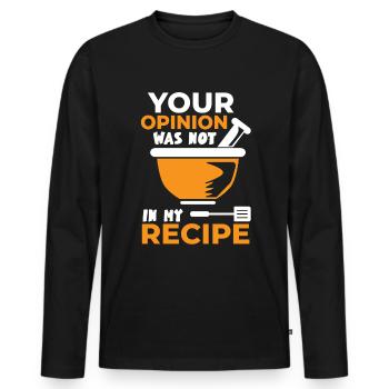 Cook -starred chef Gastro Restaurant - Men's Premium Organic Long Sleeve Shirt - black - Front - Nico (187cm)