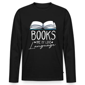 Lesen - Männer Premium Bio Langarmshirt - Schwarz - Vorne - Nico (187cm)