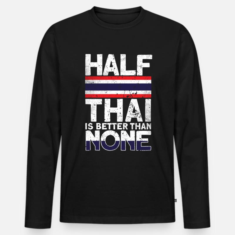 Thailand - Männer Premium Bio Langarmshirt - Schwarz