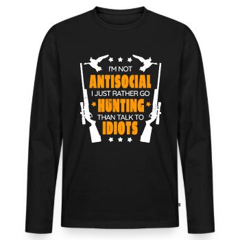 Geschenkidee für die Wasservogeljagd - Männer Premium Bio Langarmshirt - Schwarz - Vorne - Nico (187cm)