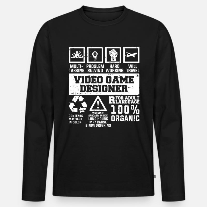 Video Game Designer - Männer Premium Bio Langarmshirt - Schwarz