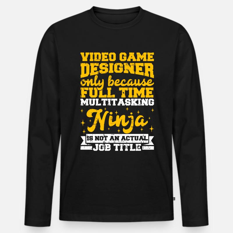 Video Game Designer - Männer Premium Bio Langarmshirt - Schwarz