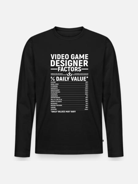 Video Game Designer - Männer Premium Bio Langarmshirt - Schwarz