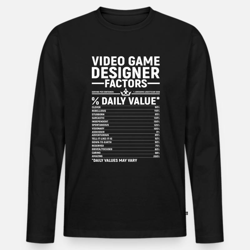 Video Game Designer - Männer Premium Bio Langarmshirt - Schwarz