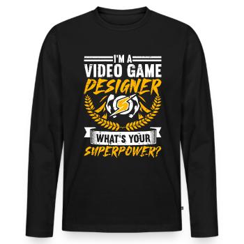 Video Game Designer - Männer Premium Bio Langarmshirt - Schwarz - Vorne - Nico (187cm)