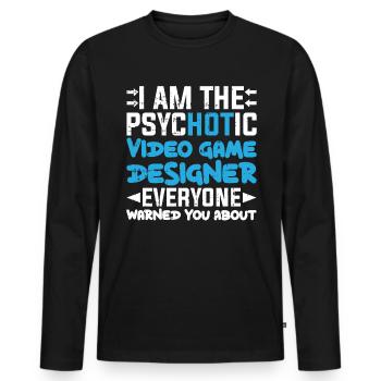 Video Game Designer - Männer Premium Bio Langarmshirt - Schwarz - Vorne - Nico (187cm)