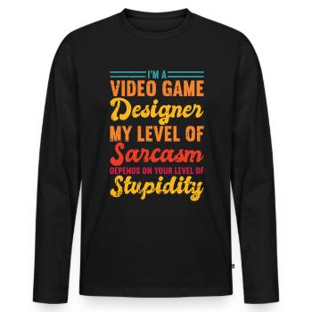 Video Game Designer - Männer Premium Bio Langarmshirt - Schwarz - Vorne - Nico (187cm)