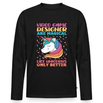 Video Game Designer - Männer Premium Bio Langarmshirt - Schwarz - Vorne - Nico (187cm)