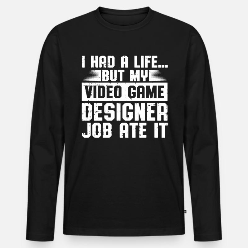 Video Game Designer - Männer Premium Bio Langarmshirt - Schwarz