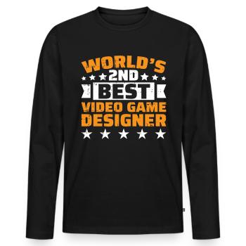 Video Game Designer - Männer Premium Bio Langarmshirt - Schwarz - Vorne - Nico (187cm)