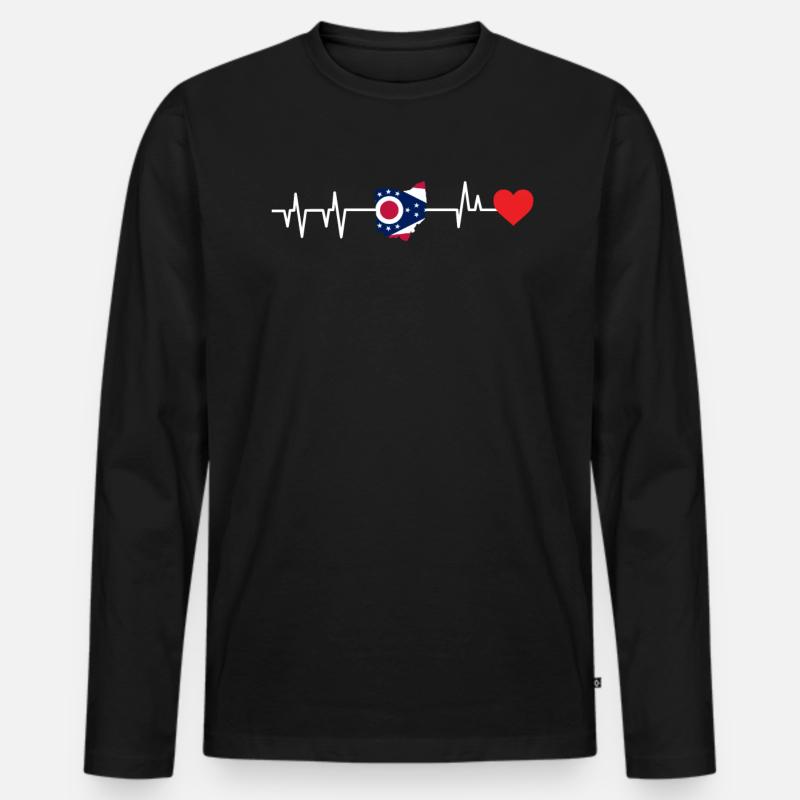 Ohio herzschlag geschenk - Männer Premium Bio Langarmshirt - Schwarz