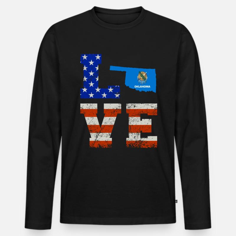 Liebes oklahoma-geschenk - Männer Premium Bio Langarmshirt - Schwarz