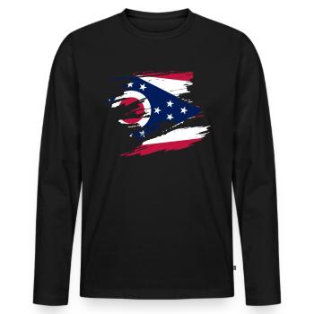 Ohio Travels Cadeau - T-shirt manches longues Premium bio Homme - noir - Devant - Nico (187cm)