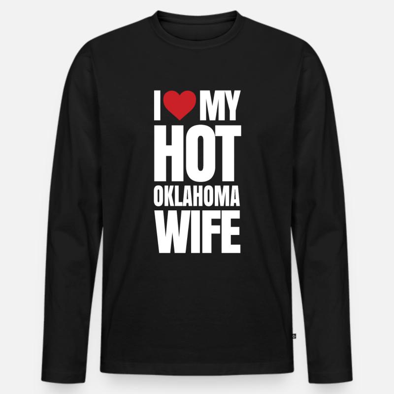 Oklahoma Ehefrau Geschenk - Männer Premium Bio Langarmshirt - Schwarz