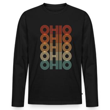 Cadeau des résidents de l’Ohio - T-shirt manches longues Premium bio Homme - noir - Devant - Nico (187cm)