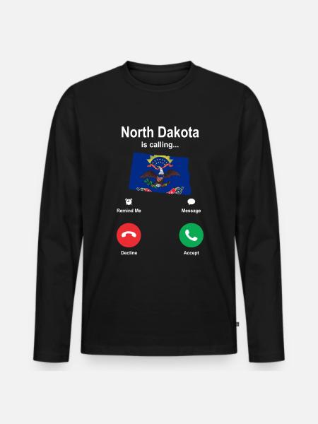 Travel North Dakota Gift - Men's Premium Organic Long Sleeve Shirt - black