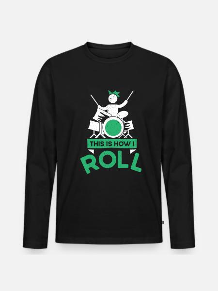 Drums Drummer Instrument Band - Men's Premium Organic Long Sleeve Shirt - black