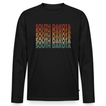 Gift for South Dakota Residents - Men's Premium Organic Long Sleeve Shirt - black - Front - Nico (187cm)