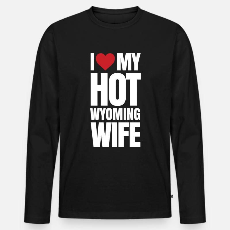 Wyoming ehefrau geschenk - Männer Premium Bio Langarmshirt - Schwarz