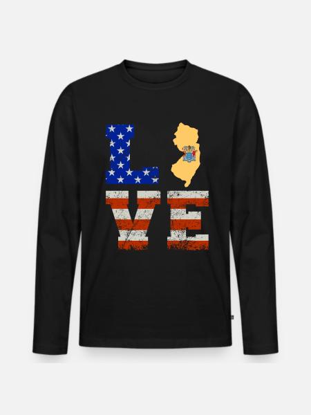Dear new jersey gift - Men's Premium Organic Long Sleeve Shirt - black