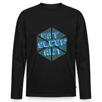 Art Artist Painting Canvas Artist - Men's Premium Organic Long Sleeve Shirt - black - Front - Nico (187cm)