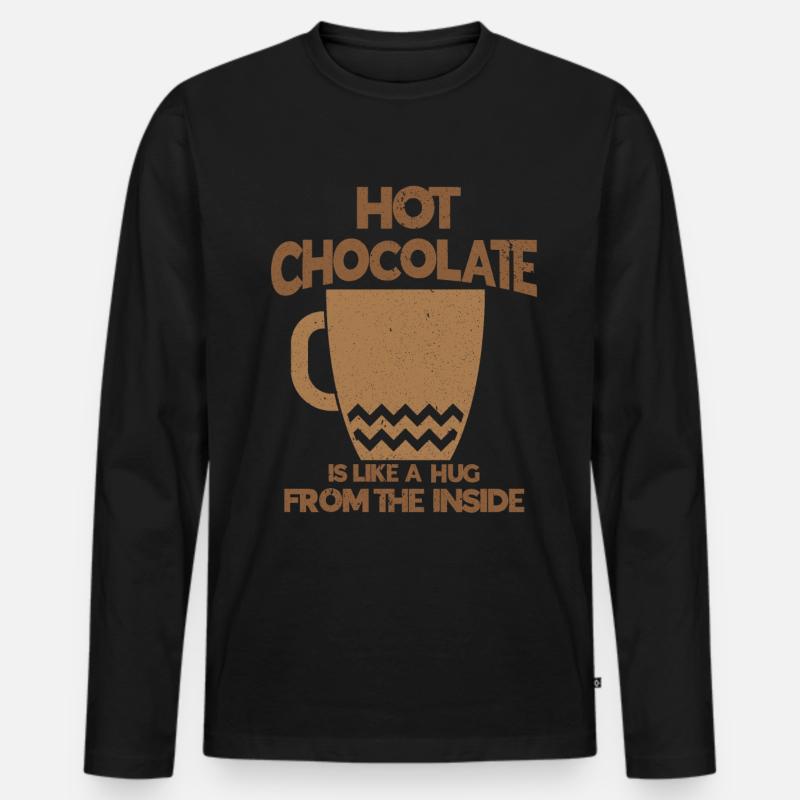 Heiße Schokolade Kakao Trinkschokolade - Männer Premium Bio Langarmshirt - Schwarz