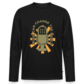 Musician Music Rhythm Clef - Men's Premium Organic Long Sleeve Shirt - black - Front - Nico (187cm)
