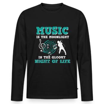 Musician Music Rhythm Clef - Men's Premium Organic Long Sleeve Shirt - black - Front - Nico (187cm)