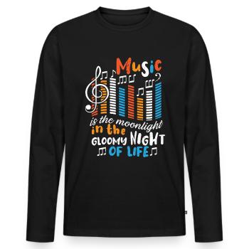 Musician Music Rhythm Clef - Men's Premium Organic Long Sleeve Shirt - black - Front - Nico (187cm)