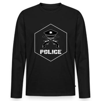Police Policeman State Power PoliceWoman - Men's Premium Organic Long Sleeve Shirt - black - Front - Nico (187cm)