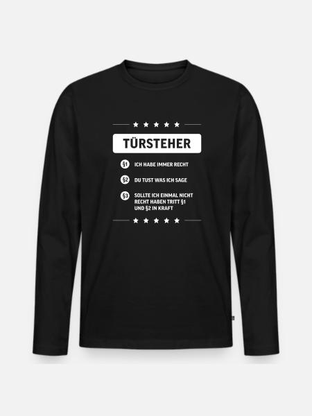 Türsteher I Sicherheitsdienst Motiv für Security - Männer Premium Bio Langarmshirt - Schwarz