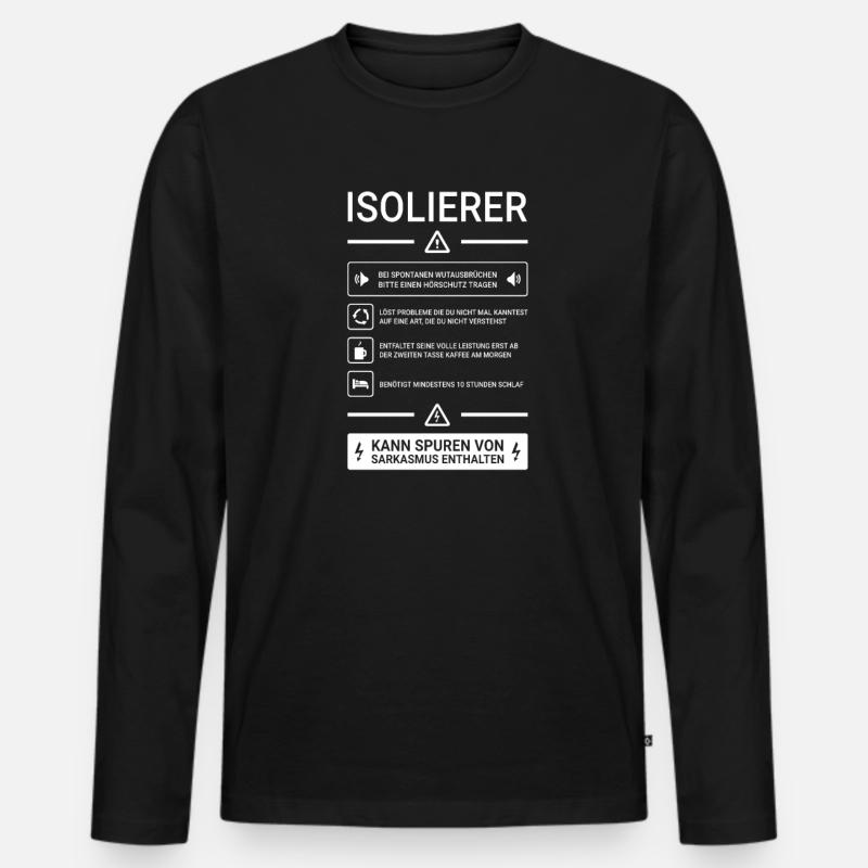 Isolierer I Isolierfacharbeiter oder - Männer Premium Bio Langarmshirt - Schwarz