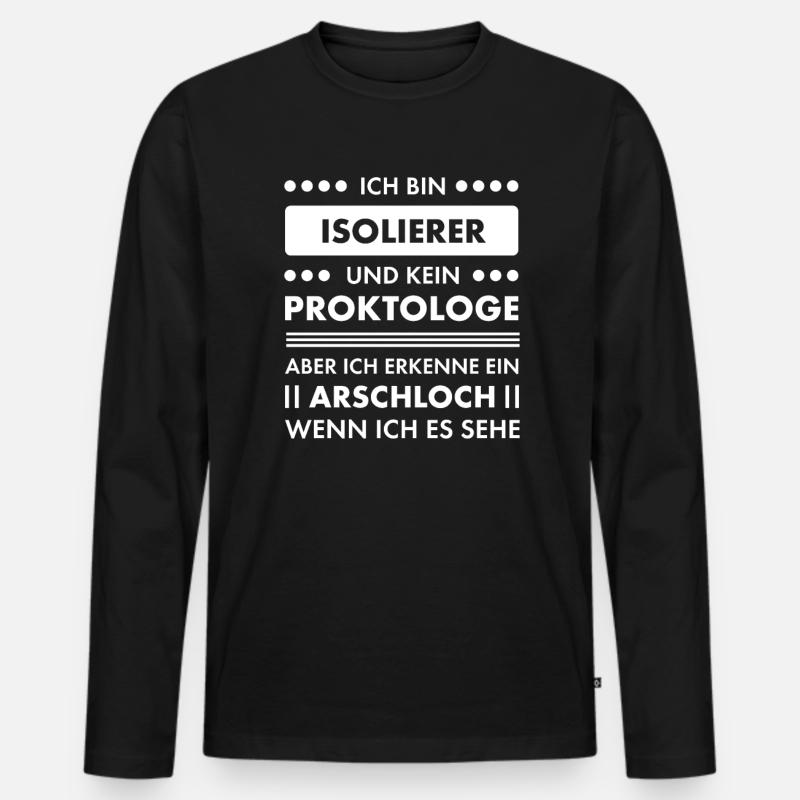 Isolierer I Isolierfacharbeiter oder - Männer Premium Bio Langarmshirt - Schwarz