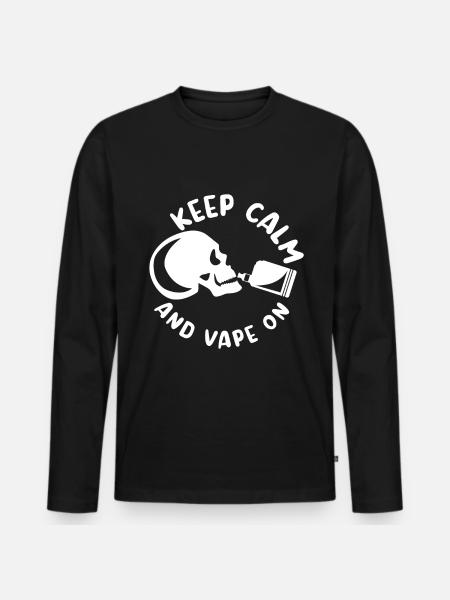 E-Zigarette E-Shisha Dampf Liquid - Männer Premium Bio Langarmshirt - Schwarz
