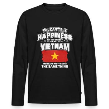 Vietnam - Männer Premium Bio Langarmshirt - Schwarz - Vorne - Nico (187cm)
