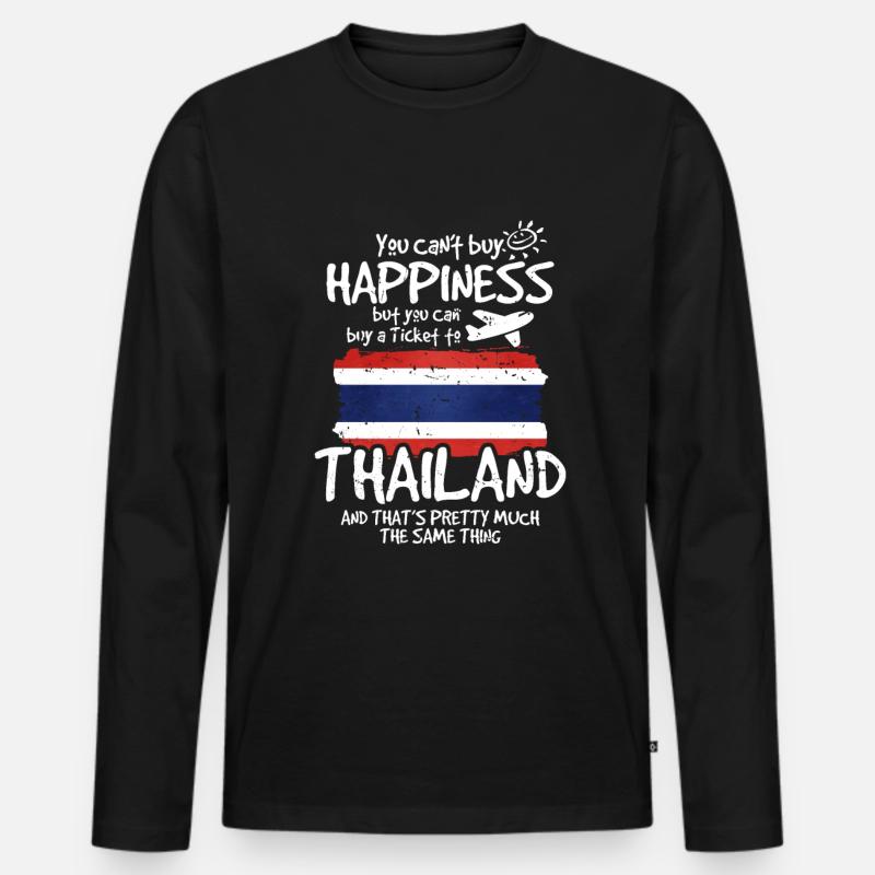 Thailand - Männer Premium Bio Langarmshirt - Schwarz