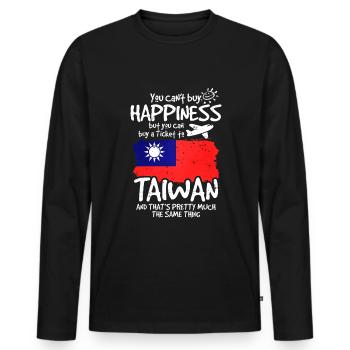 Taiwan - Men's Premium Organic Long Sleeve Shirt - black - Front - Nico (187cm)