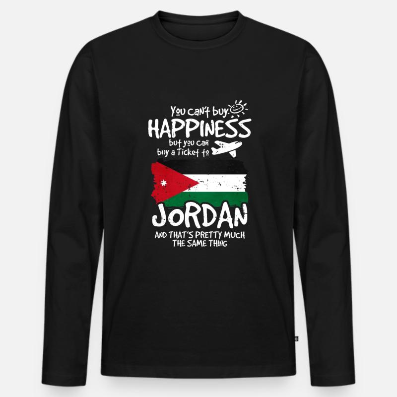 Jordanien - Männer Premium Bio Langarmshirt - Schwarz