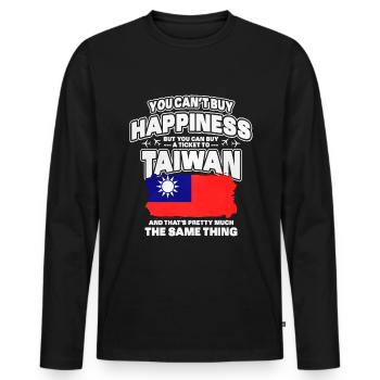 Taiwan - Men's Premium Organic Long Sleeve Shirt - black - Front - Nico (187cm)