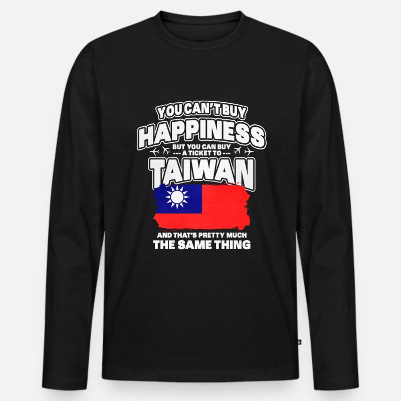 Taiwan - Männer Premium Bio Langarmshirt - Schwarz