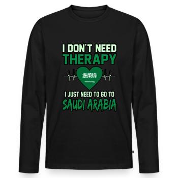 Saudi Arabia - Men's Premium Organic Long Sleeve Shirt - black - Front - Nico (187cm)