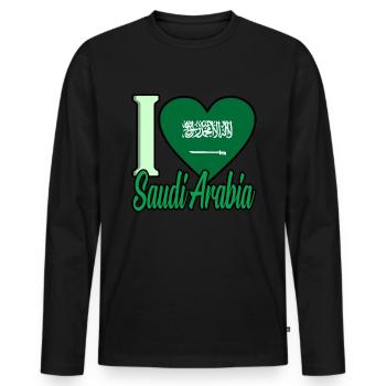 Saudi Arabia - Men's Premium Organic Long Sleeve Shirt - black - Front - Nico (187cm)