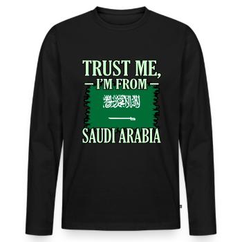 Saudi Arabia - Men's Premium Organic Long Sleeve Shirt - black - Front - Nico (187cm)