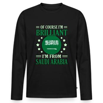 Saudi Arabia - Men's Premium Organic Long Sleeve Shirt - black - Front - Nico (187cm)