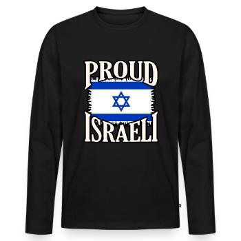 Israel - Men's Premium Organic Long Sleeve Shirt - black - Front - Nico (187cm)